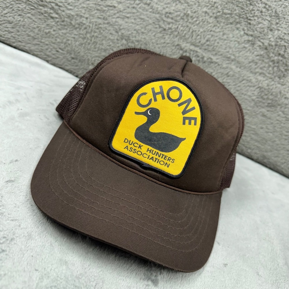 JA Headwear II Chone Duck‎ Hunters Association Trucker Hat Mens OSFA Brown EUC